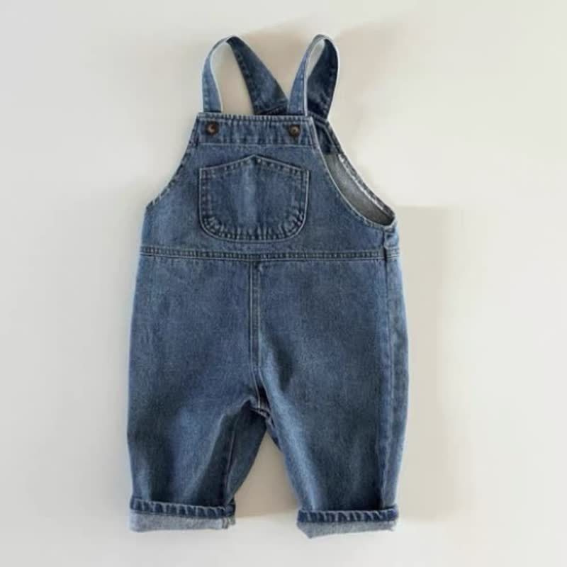 Baby Toddler Denim Pocket Overalls - Blue - 2-3T - image 2