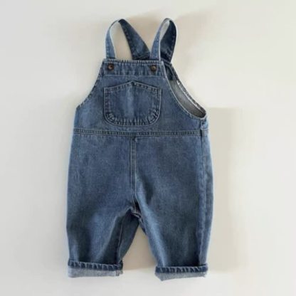 Baby Toddler Denim Pocket Overalls - Blue - 2-3T - image 2