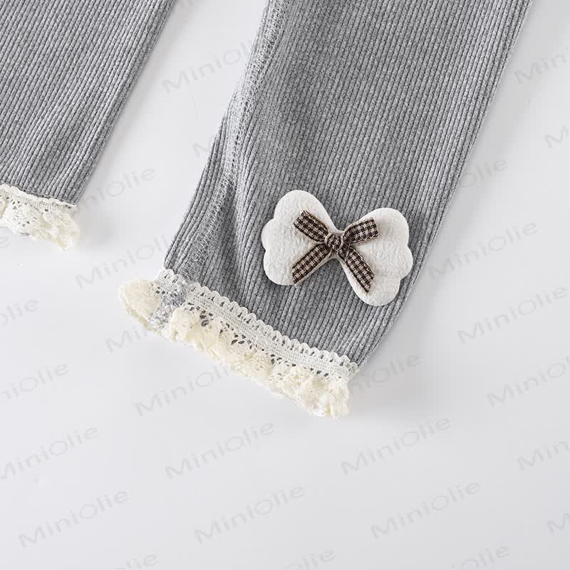 Toddler Girl Soft Ribbed Bow Leggings - image 13
