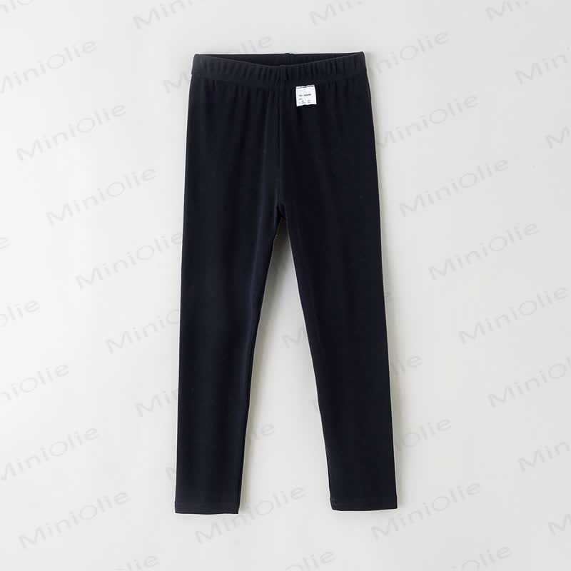 Toddler Kid Solid Color/Dot Leggings - Black - 10-11T - image 1