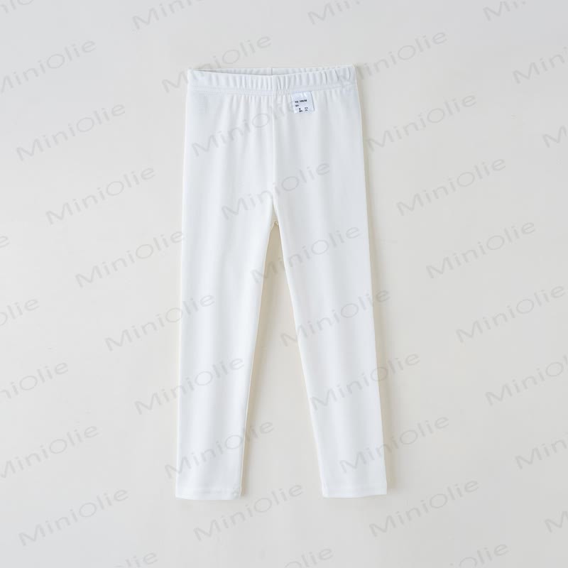 Toddler Kid Solid Color/Dot Leggings - White - 10-11T - image 2