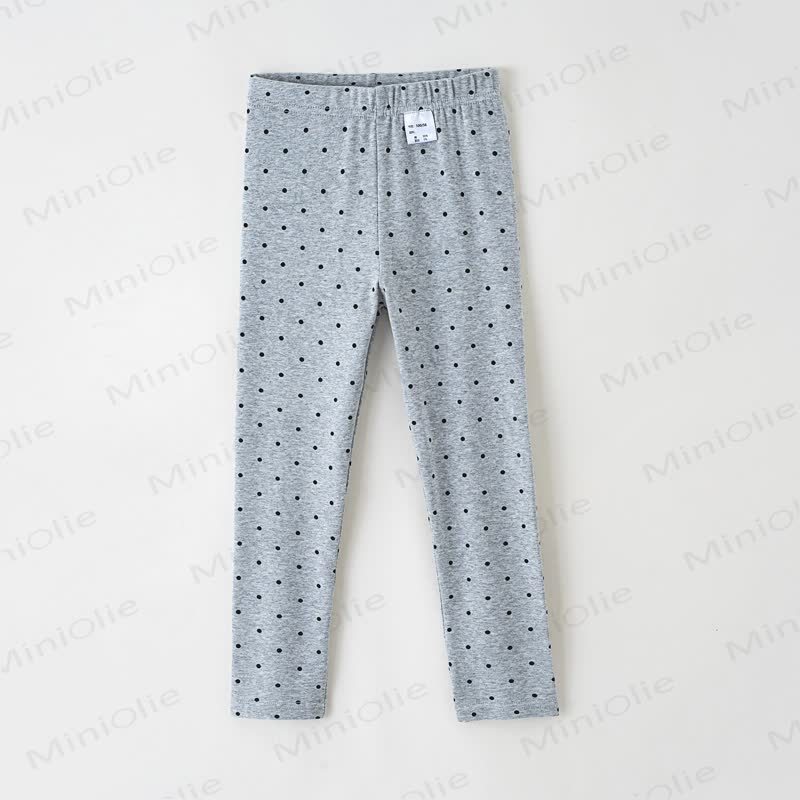 Toddler Kid Solid Color/Dot Leggings - Gray Dot - 10-11T - image 4