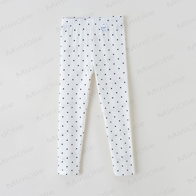 Toddler Kid Solid Color/Dot Leggings - White Dot - 10-11T - image 5