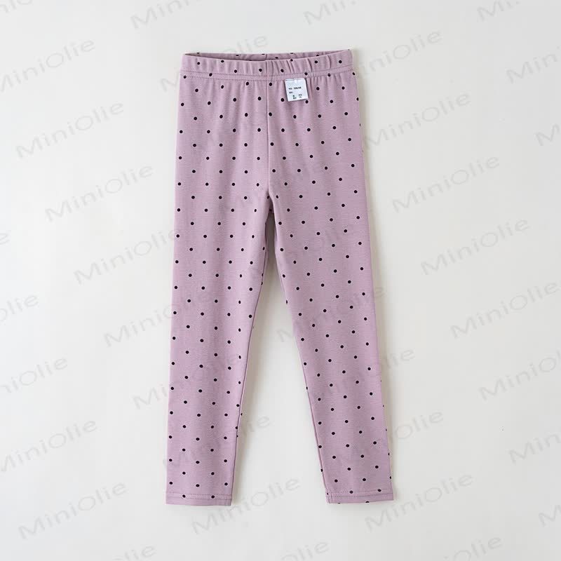 Toddler Kid Solid Color/Dot Leggings - Pink Dot - 10-11T - image 6