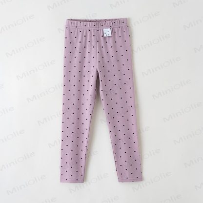 Toddler Kid Solid Color/Dot Leggings - Pink Dot - 10-11T - image 6
