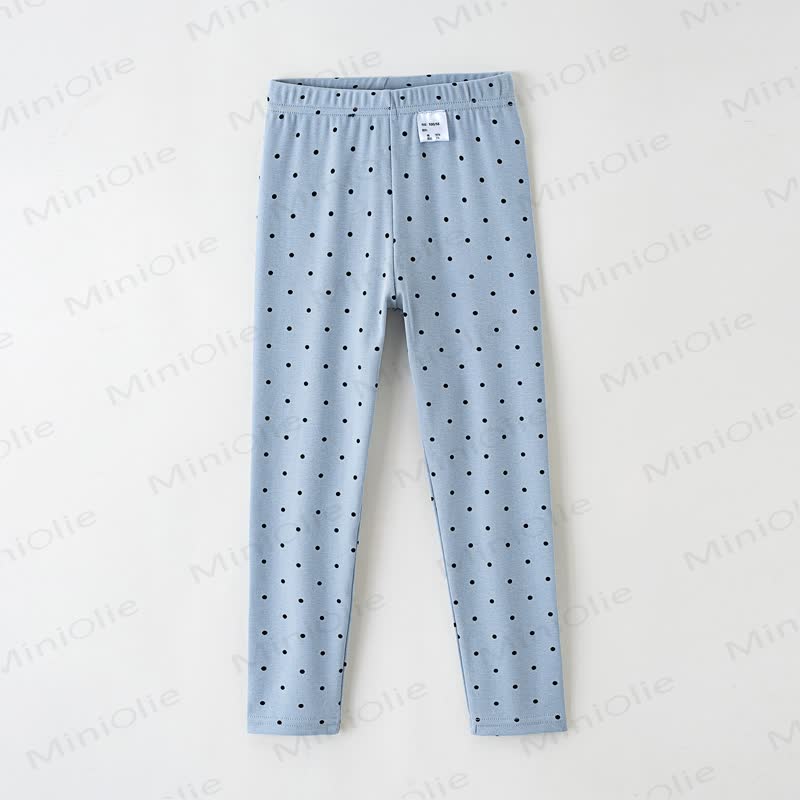 Toddler Kid Solid Color/Dot Leggings - Blue Dot - 10-11T - image 7