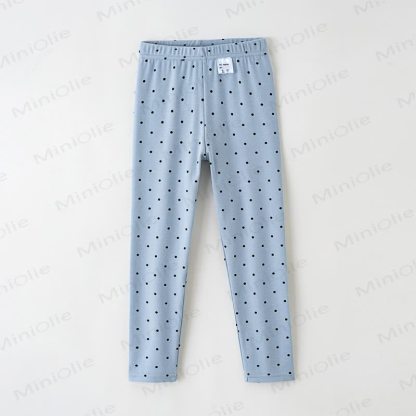 Toddler Kid Solid Color/Dot Leggings - Blue Dot - 10-11T - image 7