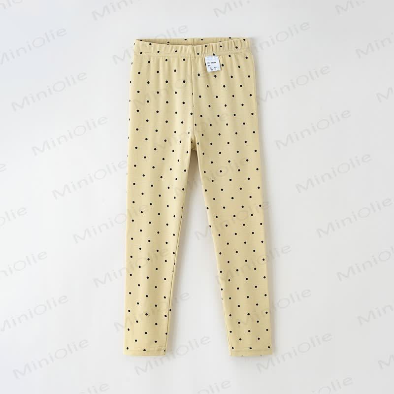 Toddler Kid Solid Color/Dot Leggings - Yellow Dot - 10-11T - image 8