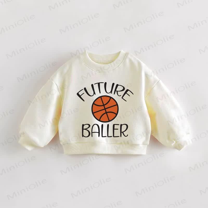 FUTURE BALLER Baby Toddler Cream Sweatshirt - Cream - 3-5T - image 1