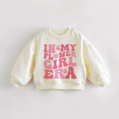 IN MY FLOWER GIRL ERA Baby Toddler Cream Sweatshirt - Cream - 3-5T - image 1