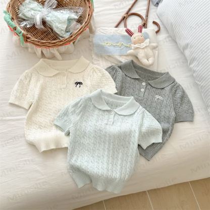 Toddler Girl Bow Knit T-Shirt - image 1