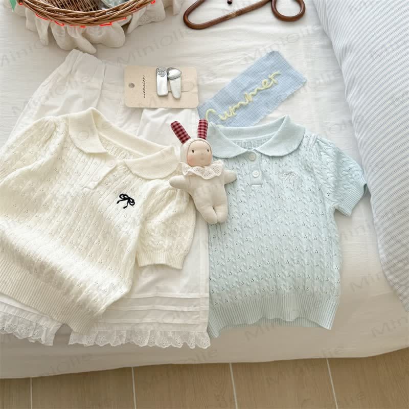 Toddler Girl Bow Knit T-Shirt - image 4