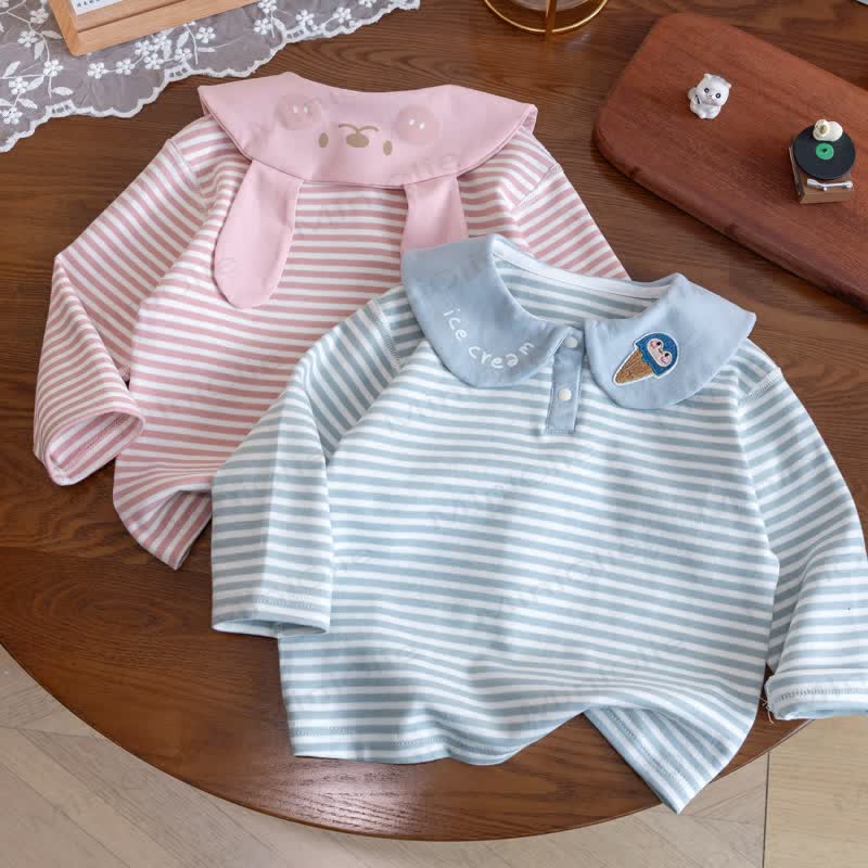 ICE CREAM Toddler Girl Striped Long Sleeve T-Shirt - image 2