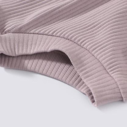 Baby Solid Color Ribbed Tee and Shorts 2-piece Pyjama Set - image 12