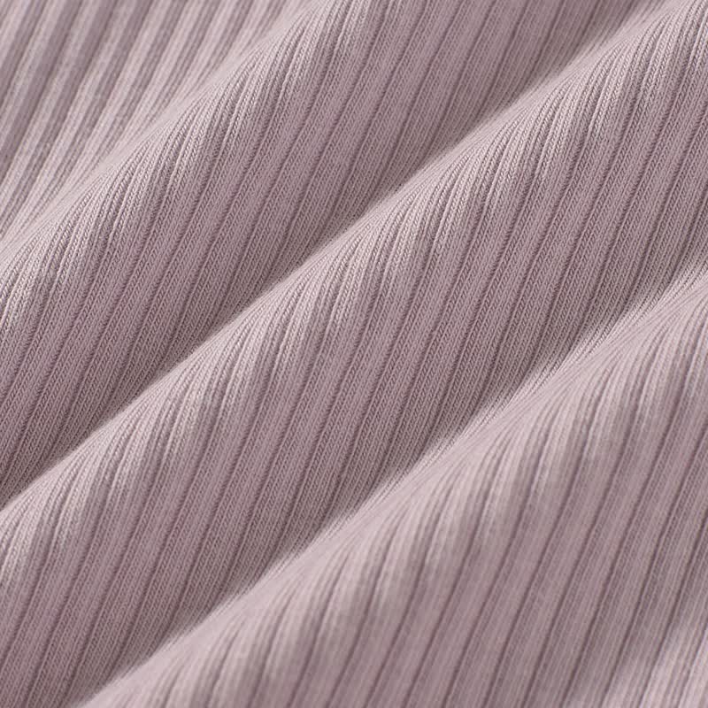 Baby Solid Color Ribbed Tee and Shorts 2-piece Pyjama Set - image 13
