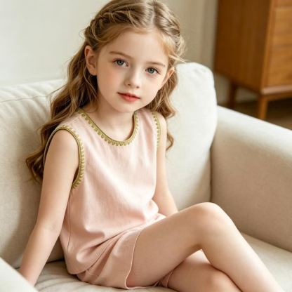 Toddler Girl Pink Sleeveless Top and Shorts 2-piece Set - image 5