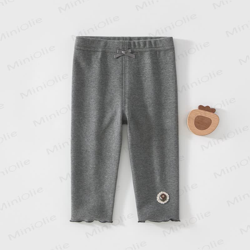 Baby Toddler Fower Bow Leggings - Gray - 4-5T - image 2