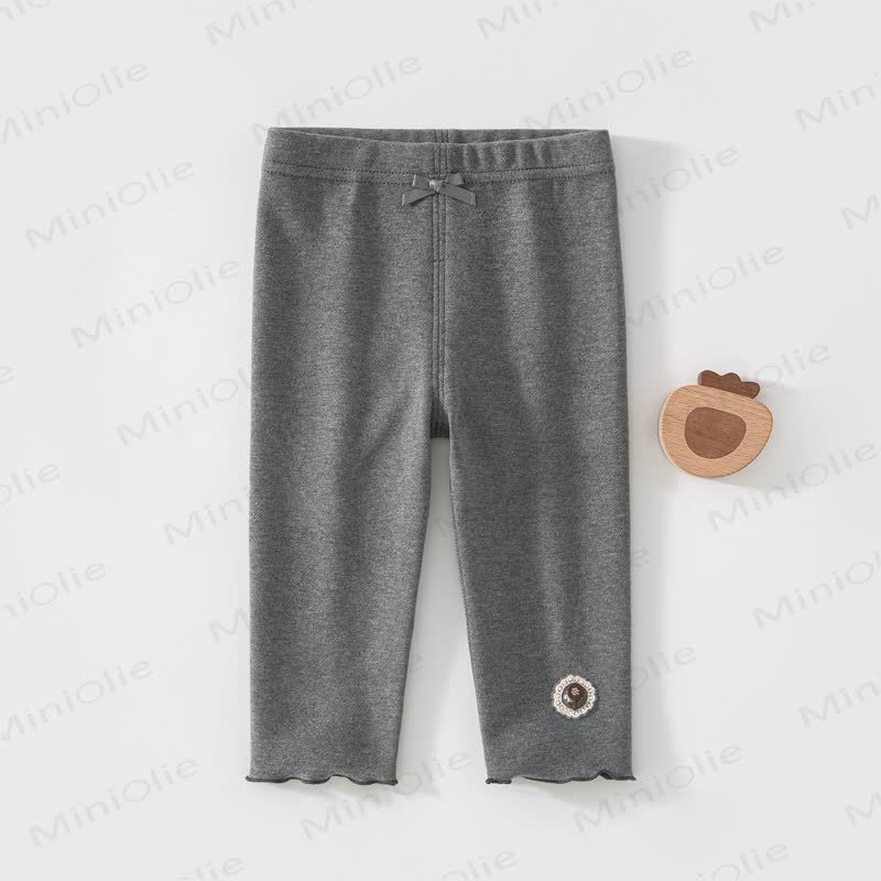 Baby Toddler Fower Bow Leggings - Gray - 4-5T - image 2