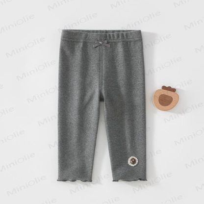 Baby Toddler Fower Bow Leggings - Gray - 4-5T - image 2