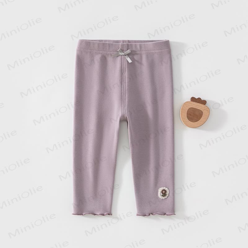 Baby Toddler Fower Bow Leggings - Purple - 4-5T - image 4