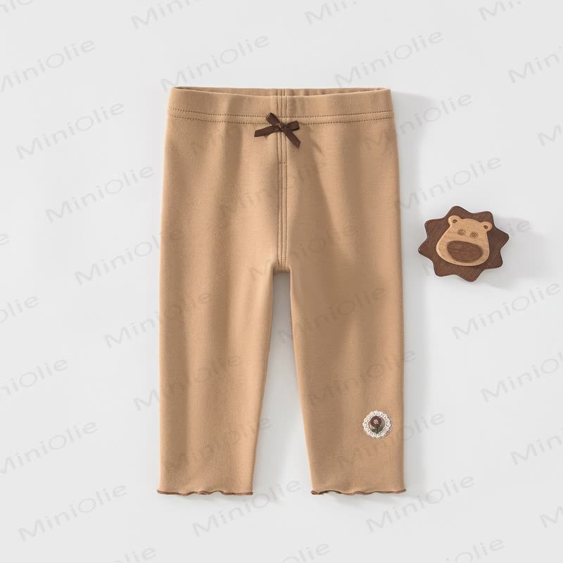 Baby Toddler Fower Bow Leggings - Khaki - 4-5T - image 5