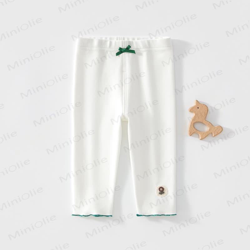 Baby Toddler Fower Bow Leggings - White - 4-5T - image 6