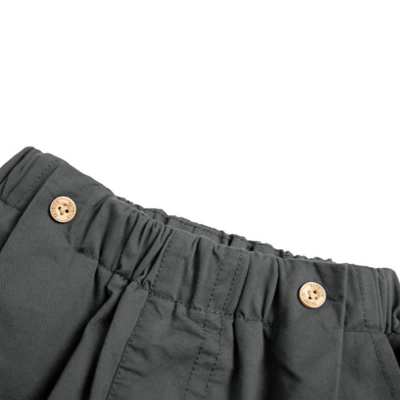 Toddler Boys Solid Color Relaxed Rolled Cuff Wide Leg Pants - image 4