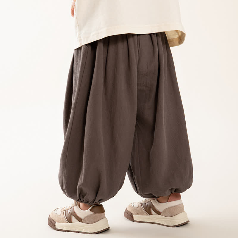 Toddler Boys Solid Color Relaxed Balloon Pants - Brown - 8-9T - image 1