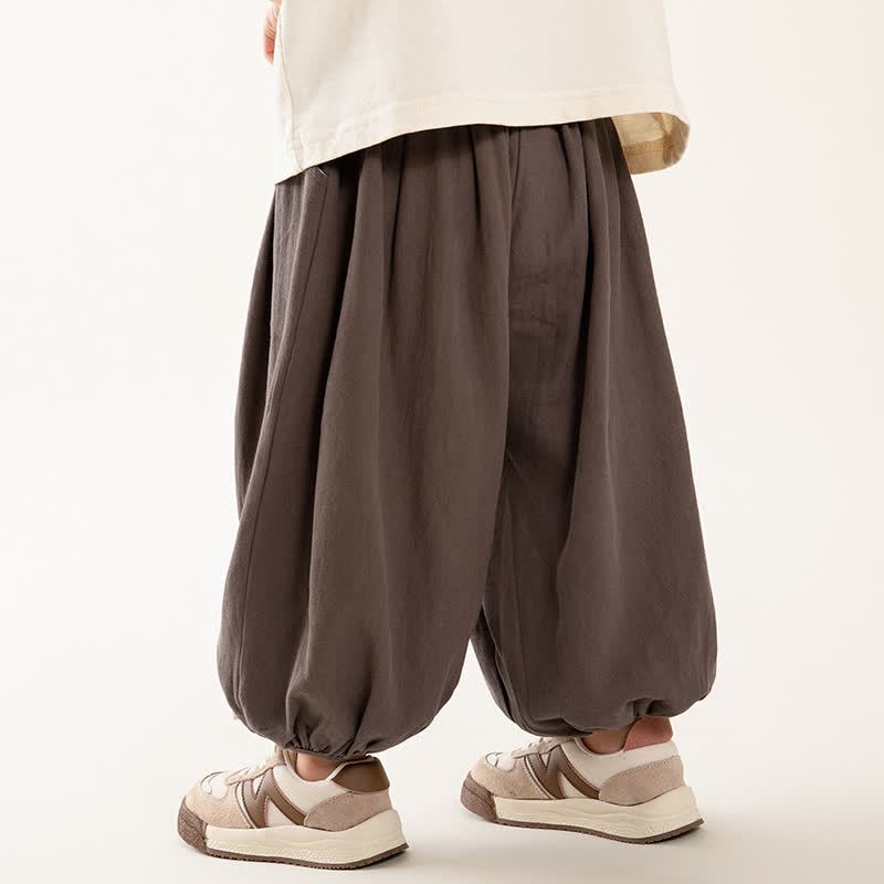 Toddler Boys Solid Color Relaxed Balloon Pants - Brown - 8-9T - image 1