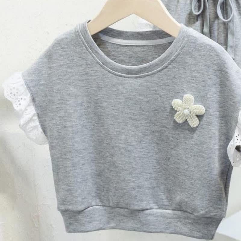 Toddler Girl Bear/Flower Print Sweatshirt and Jogger 2-piece Set - image 12