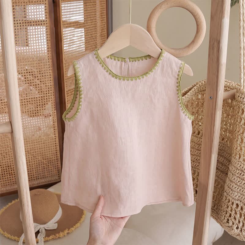 Toddler Girl Pink Sleeveless Top and Shorts 2-piece Set - image 2