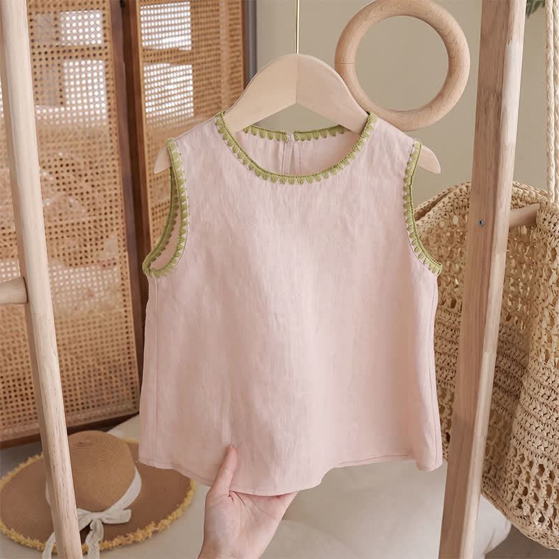 Toddler Girl Pink Sleeveless Top and Shorts 2-piece Set - image 2