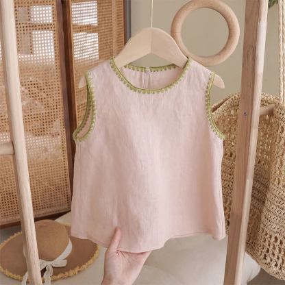Toddler Girl Pink Sleeveless Top and Shorts 2-piece Set - image 2
