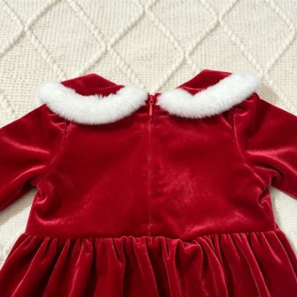 Baby Velvet Skirted Bodysuit with Hat - image 5