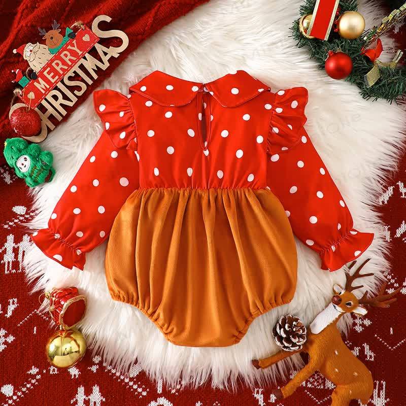 Baby Christmas Reindeer Dot Bodysuit - image 2