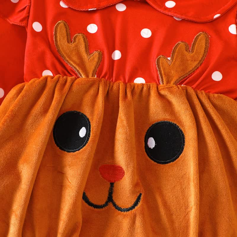 Baby Christmas Reindeer Dot Bodysuit - image 7