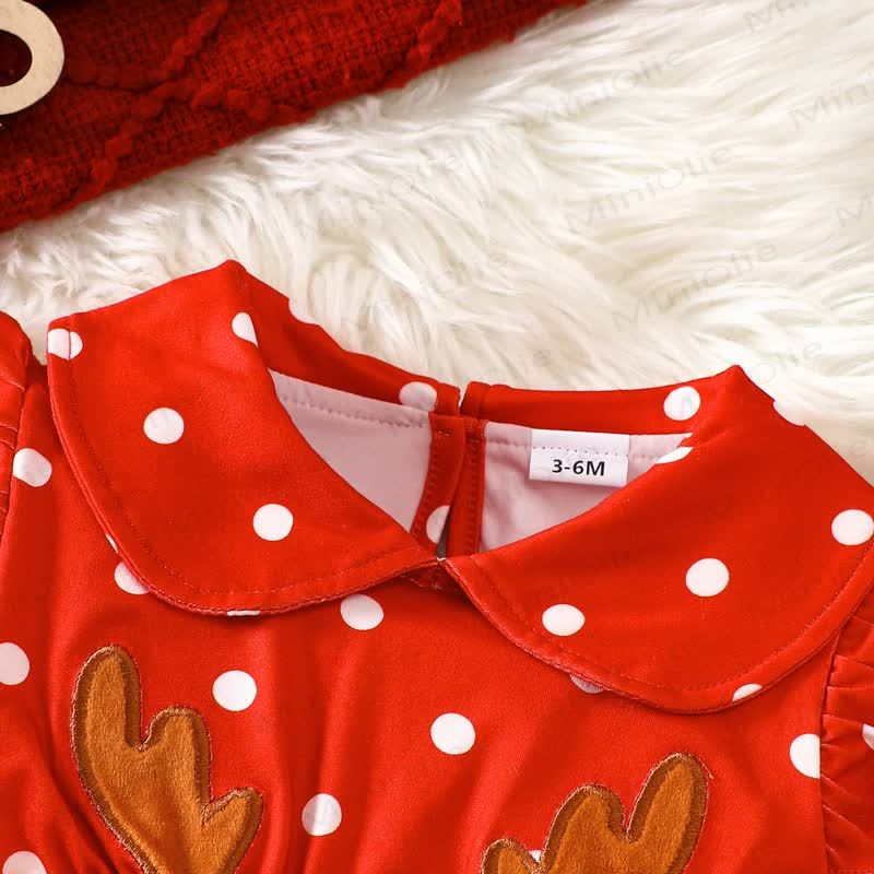 Baby Christmas Reindeer Dot Bodysuit - image 4