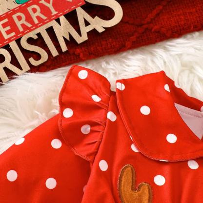 Baby Christmas Reindeer Dot Bodysuit - image 5