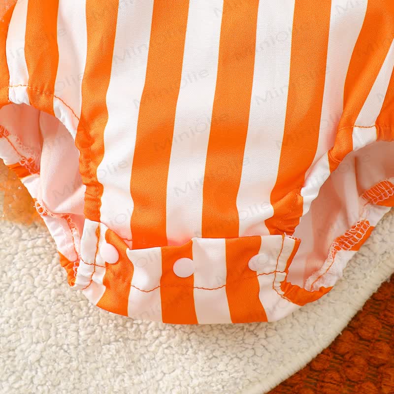Baby Halloween Pumpkin Tulle Striped Bodysuit - image 6