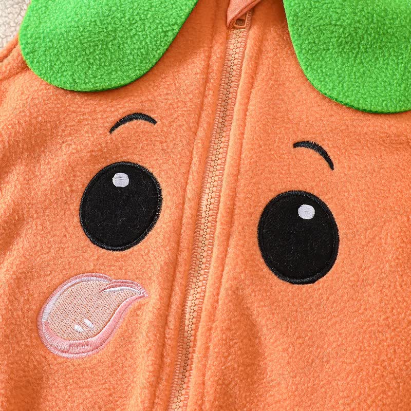 Baby Pumpkin Hooded Zip Halloween Bodysuit with Socks - image 5