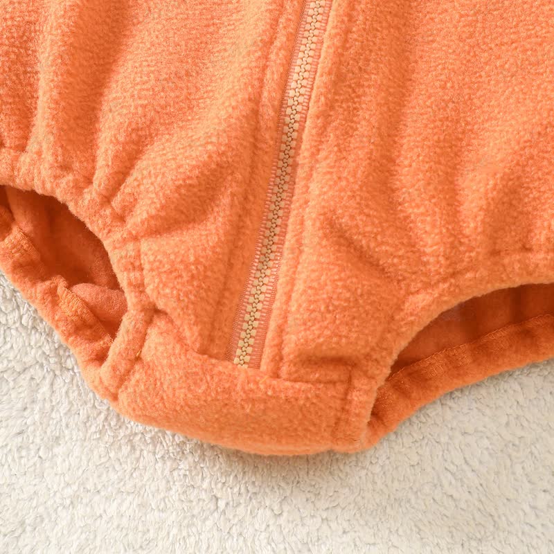 Baby Pumpkin Hooded Zip Halloween Bodysuit with Socks - image 7