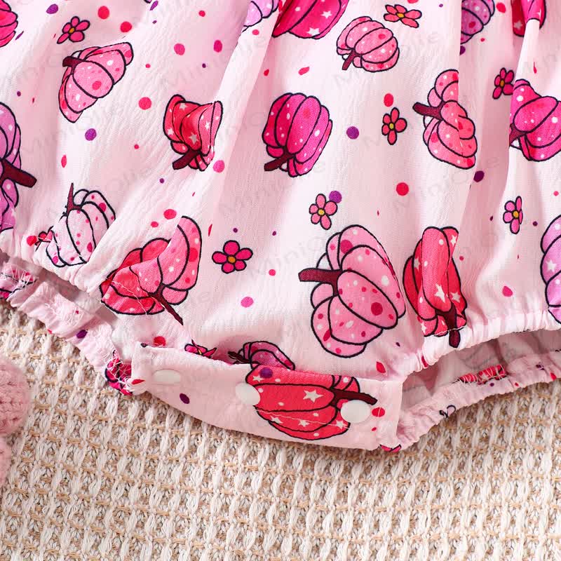 Baby Pumpkin Smocked Ruffle Collar Bodysuit with Headband - image 6