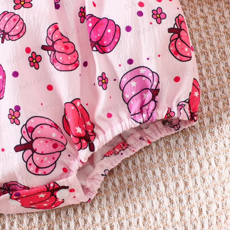 Baby Pumpkin Smocked Ruffle Collar Bodysuit with Headband - image 7