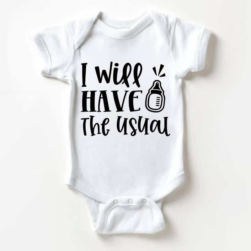 I WILL HAVE THE USUAL Baby White Bodysuit - White - 18-24M - image 1