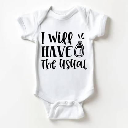 I WILL HAVE THE USUAL Baby White Bodysuit - White - 18-24M - image 1