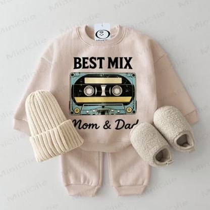 BEST MIX MOM & DAD Baby Sweatshirt 2-piece Set - Beige - 2-3T - image 1