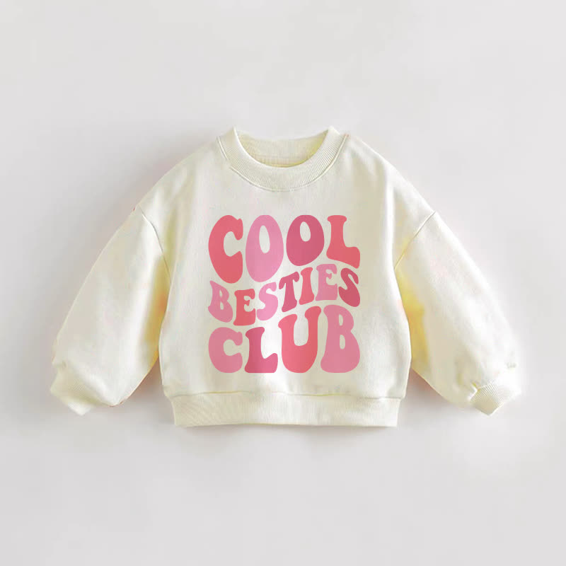 COOL BESTIES CLUB Baby Toddler Cream Sweatshirt - Cream - 3-5T - image 1