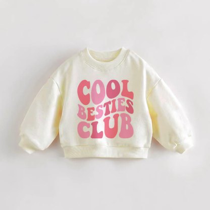 COOL BESTIES CLUB Baby Toddler Cream Sweatshirt - Cream - 3-5T - image 1