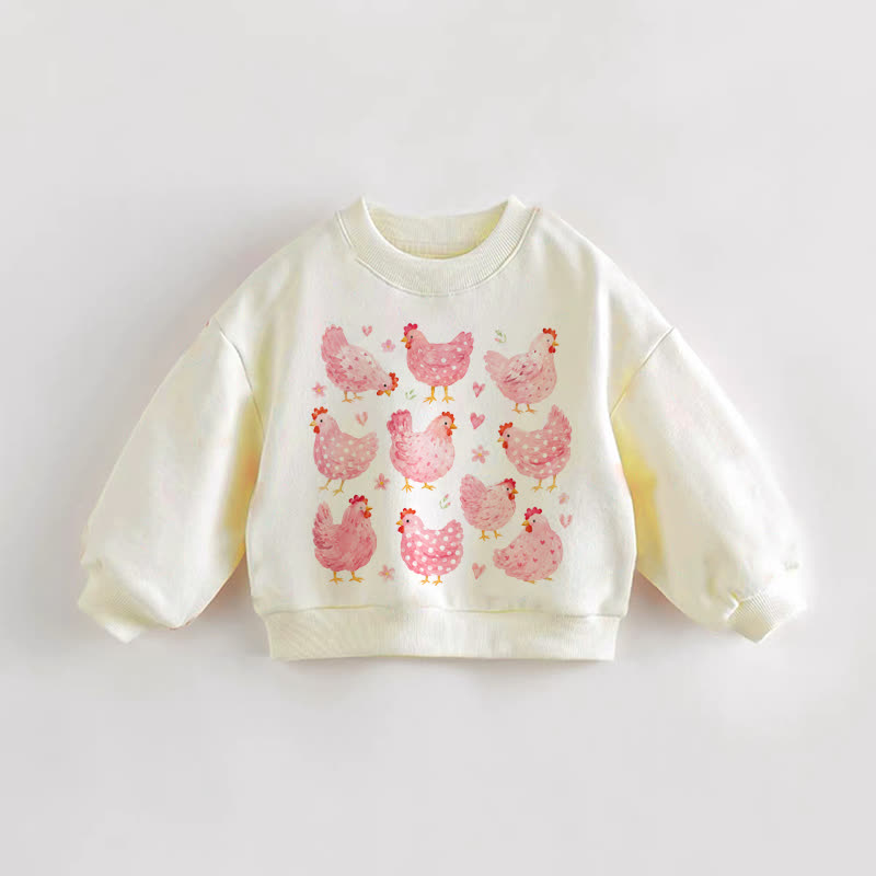Baby Toddler Chicken Cream Sweatshirt - Cream - 3-5T - image 1