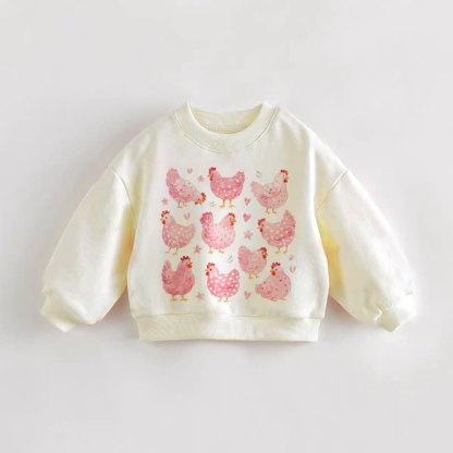 Baby Toddler Chicken Cream Sweatshirt - Cream - 3-5T - image 1